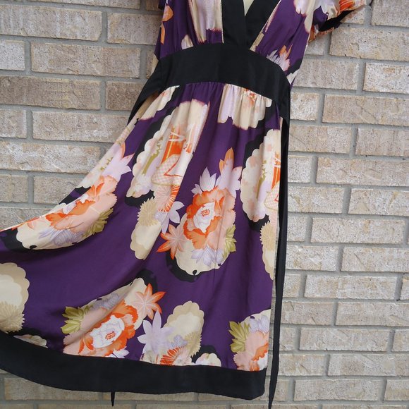 SIZE 2. CORAY LYNN CALTER SILK  FLORAL DRESS. - Picture 15 of 16